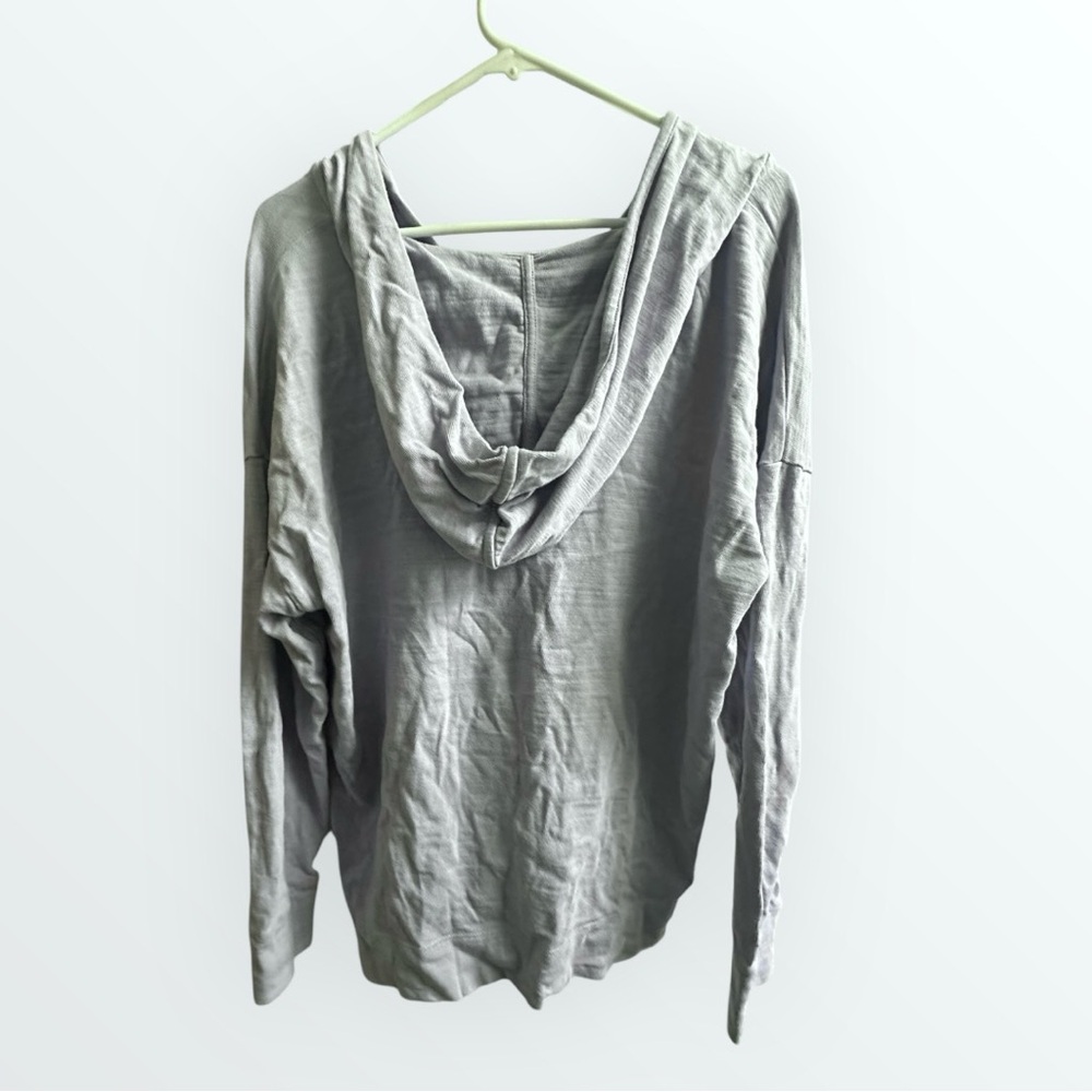 LOFT Lilac V-Neck Pullover Hoodie Sweatshirt - Picture 4 of 5